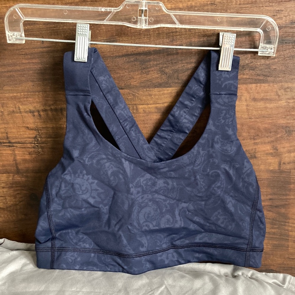 Medium Lululemon navy printed sports bra